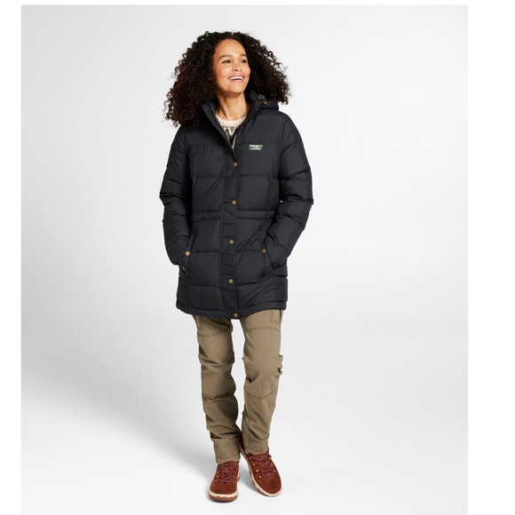 L.L.Bean Women's Mountain Classic Down Parka Winter Coat Black Insulated Small - Picture 7 of 16